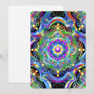 Invitación Universo Mandala Colores Psicodélicos