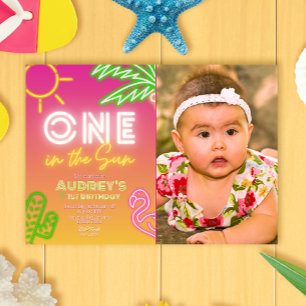 Invitación Uno al sol - primer cumpleaños