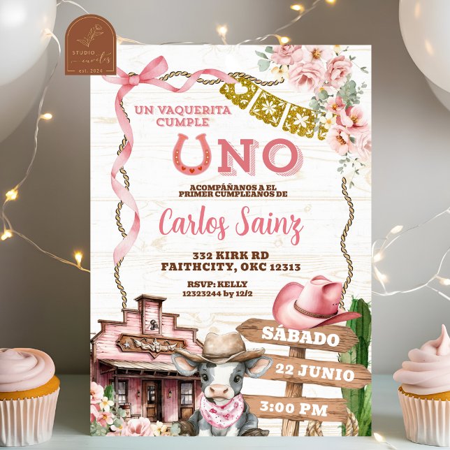 Invitación Uno Chica español mexicano (Subido por el creador)