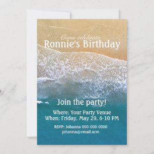 Invitación Uno con el cumpleaños de la playa