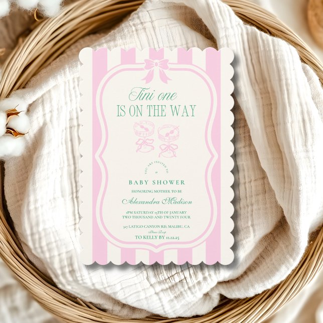 Invitación Uno De Tini Rosado Está En Camino De Baby Shower (Subido por el creador)