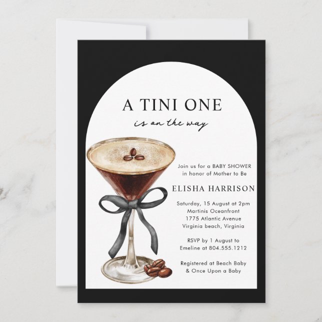 Invitación Uno de Trinidad en camino a Baby Shower (Anverso)