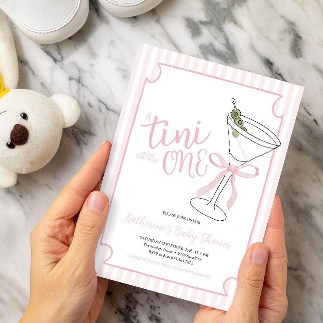 Invitación Uno de Trinidad en camino a Baby Shower con franja (Subido por el creador)