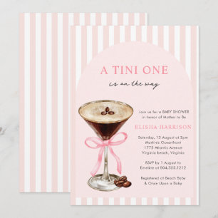 Invitación Uno de Trinidad en camino Chica Baby Shower