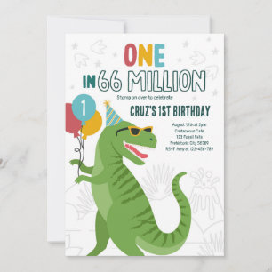 Invitación Uno en 66 millones de dinosaurios T-Rex primer cum