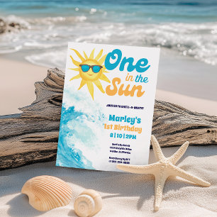 Invitación Uno En El Sol ☀️ Bebé De Playa Cumple 1 Año