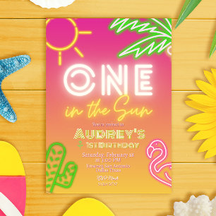 Invitación Uno en el sol - Chica primer cumpleaños