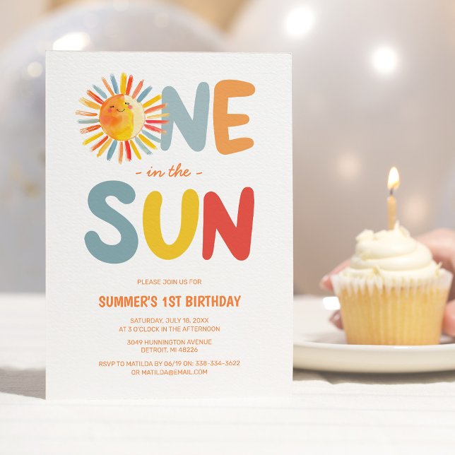 Invitación Uno en el sol Fiesta de cumpleaños de niños solead (Subido por el creador)