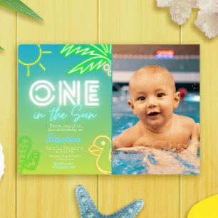 Invitación Uno en el Sol - Fiesta en la Piscina