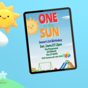 Invitación Uno en el Sol, Playground cumple 1 año