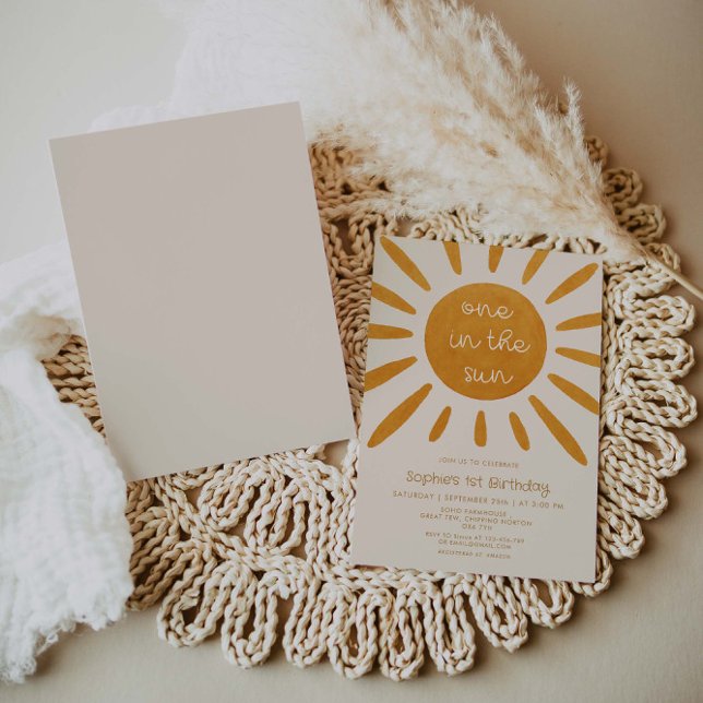 Invitación Uno En El Sol Primer Cumpleaños (Subido por el creador)