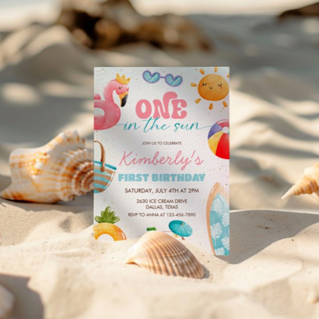 Invitación Uno en el Sun Tropical Beach Primer Fiesta de cump (Subido por el creador)