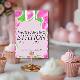 Invitación Uno en Estación de Pintura Facial de Melón Señal d