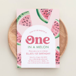 Invitación Uno en Melón Cumpleaños