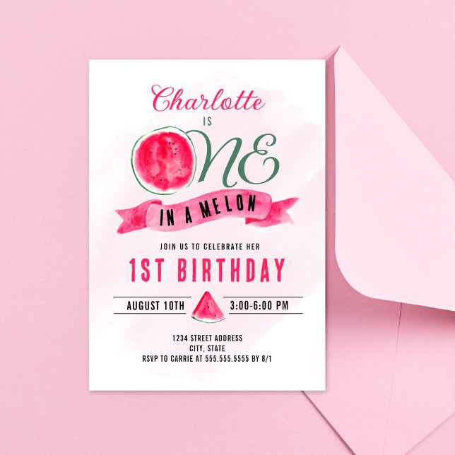 Invitación Uno en Melón Cumpleaños (Subido por el creador)