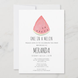 Invitación Uno en Melon Watermelon Primer cumpleaños