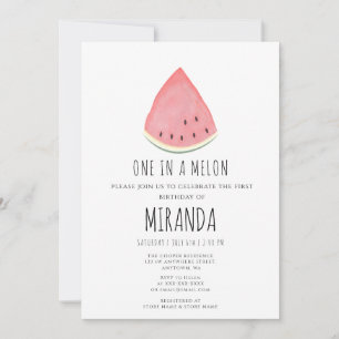 Invitación Uno en Melon Watermelon Primer cumpleaños