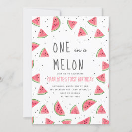 Invitación Uno en Melon Watermelon Primer cumpleaños