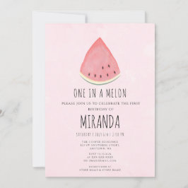 Invitación Uno en Melon Watermelon Primer cumpleaños