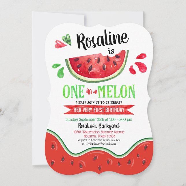 Invitación Uno en un melón (Anverso)