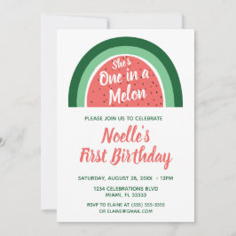Invitación Uno en un Melón 1er cumpleaños