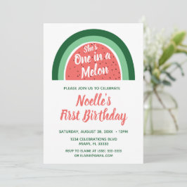 Invitación Uno en un Melón 1er cumpleaños
