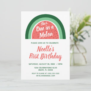 Invitación Uno en un Melón 1er cumpleaños