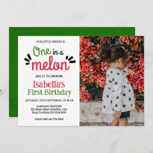 Invitación Uno en un melón Chica dulce primer cumpleaños