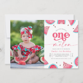 Invitación Uno en un Melón Chica foto Primera fiesta de cumpl