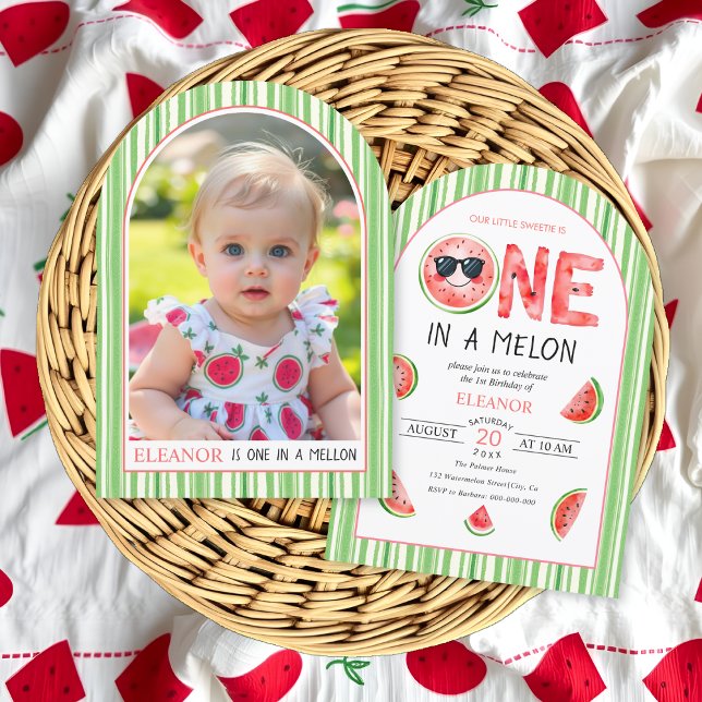 Invitación Uno en un melón cumpleaños 1 sandía verano (Subido por el creador)