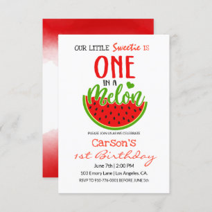 Invitación Uno En Un Melón   Cumpleaños del bebé