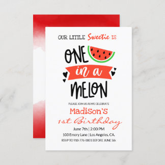 Invitación Uno En Un Melón | Cumpleaños del bebé