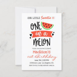 Invitación Uno En Un Melón | Cumpleaños del bebé