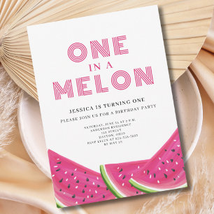 Invitación Uno en un melón de melón melón Chica Primer cumple