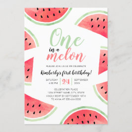 Invitación Uno En Un Melón De Melón Primer Cumpleaños