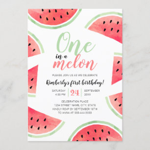 Invitación Uno En Un Melón De Melón Primer Cumpleaños