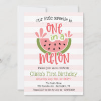 Uno En Un Melón De Melón Primer Cumpleaños