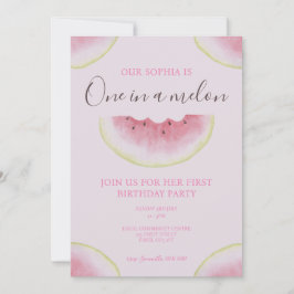 Invitación Uno En Un Melón De Melón Primer Cumpleaños
