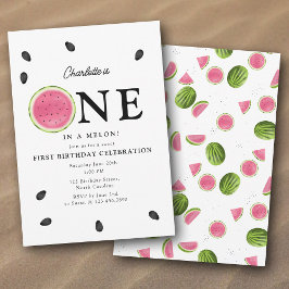 Invitación Uno en un Melón en verano Cumpleaños