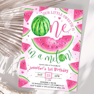 Invitación ¡UNO en un Melón! Fiesta de cumpleaños número 1 de