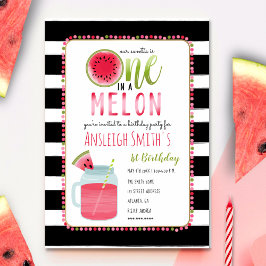 Invitación Uno En Un Melon Mason Bebe El Primer Cumpleaños