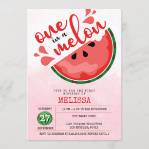 INVITACIÓN UNO EN UN MELÓN - PRIMER CUMPLEAÑOS