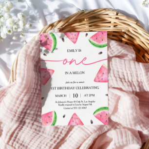 Invitación Uno en un Melón Primer Cumpleaños sandía Cumpleaño