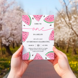 Invitación Uno en un Melón Primer Cumpleaños sandía Cumpleaño