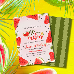 Invitación Uno en un Melón Primer Cumpleaños sandía Cumpleaño