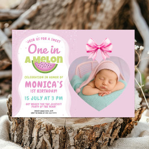 Invitación Uno en un melón - sandía temática Primer cumpleaño