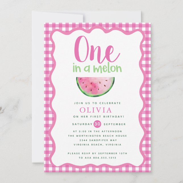 Invitación Uno en una sandía melón de melón (Anverso)