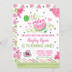 Invitación Uno en una sandía melón Melón Verano 1er cumpleaño
