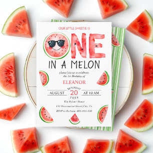 Invitación Uno en una sandía melón verano 1er cumpleaños