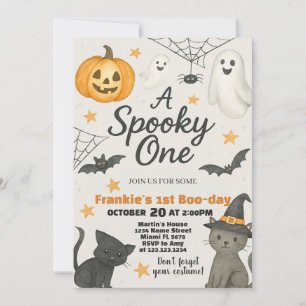 Invitación Uno Espantador   1.ª Halloween de cumpleaños